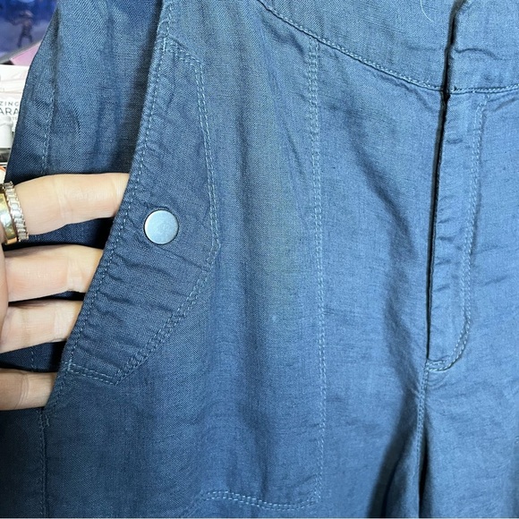 J JILL PURE JILL Garment Dyed Linen Crop Pant Travel Casual Commute Beach Comfy - Picture 11 of 12